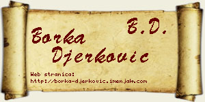 Borka Đerković vizit kartica